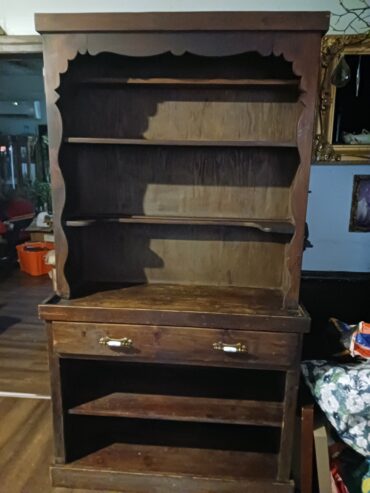 Antique dark wood hutch