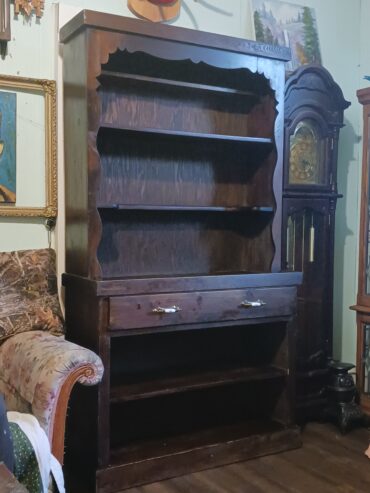 Antique dark wood hutch