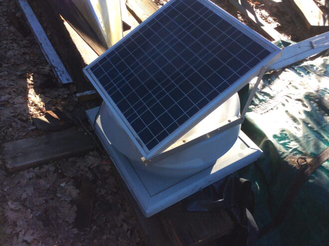 Solar panel vent fan