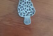 Sterling silver morel mushroom pendant