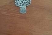 Sterling silver morel mushroom pendant