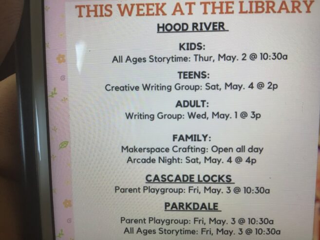 Library schedule for kids