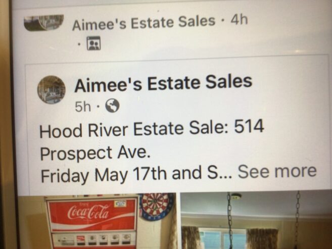 Estate sale tomorrow