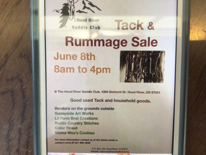 Tack sale tomorrow