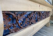 Beautiful wooden queen bed and box spring