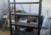 Large black shelving unit