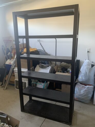 Large black shelving unit