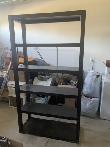 Large black shelving unit