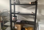 Large black shelving unit