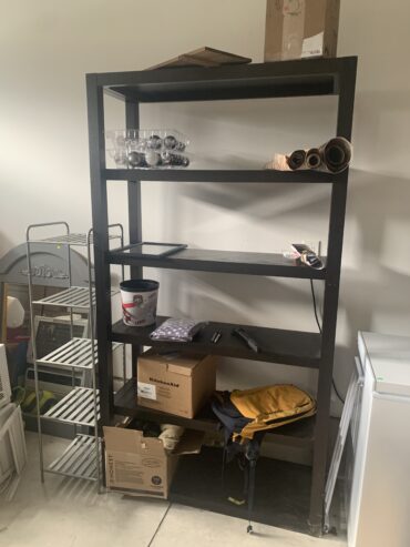 Large black shelving unit