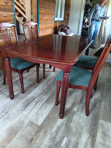 Dining table and chairs