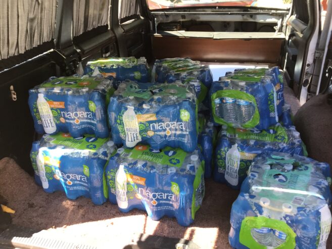 18 cases of bottled water