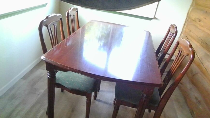 Dining table and chairs