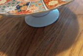 10″ Cake Stand Imari Fan pattern Arita Fine Porcelain made in Japan