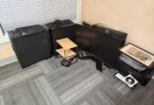 Office/Gaming/CAD Workstation – Dual PCs, Triple Monitors, Complete Setup