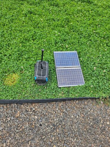 Small solar pond pump/filterbox/fountain