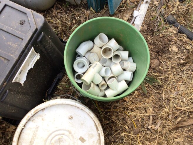 Bucket of pvc fittings