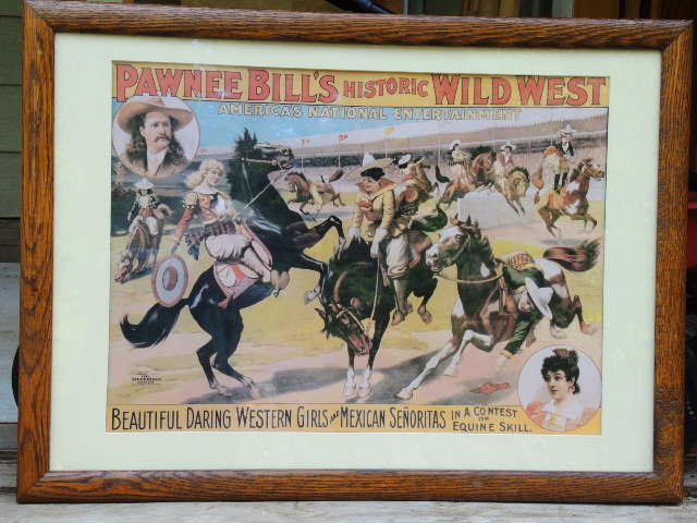 Western poster, framed