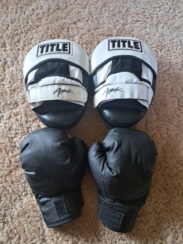 Boxing gloves and practice mits