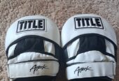 Boxing gloves and practice mits