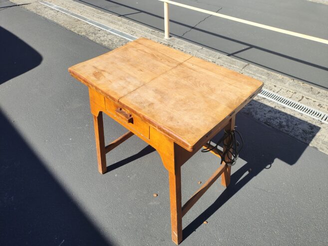 Heavy Duty Antique Kenmore Sewing Oak Desk, working