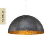 Black metal dome pendant light