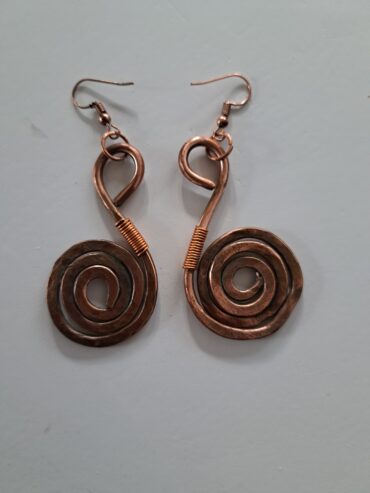 Copper spiral earrings