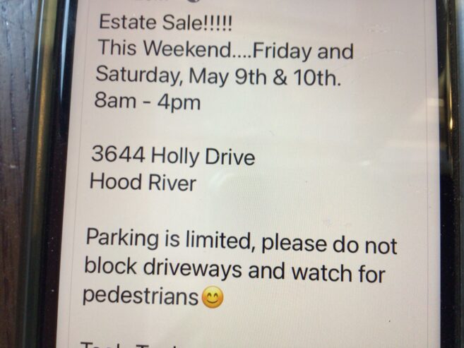 Estate sale today