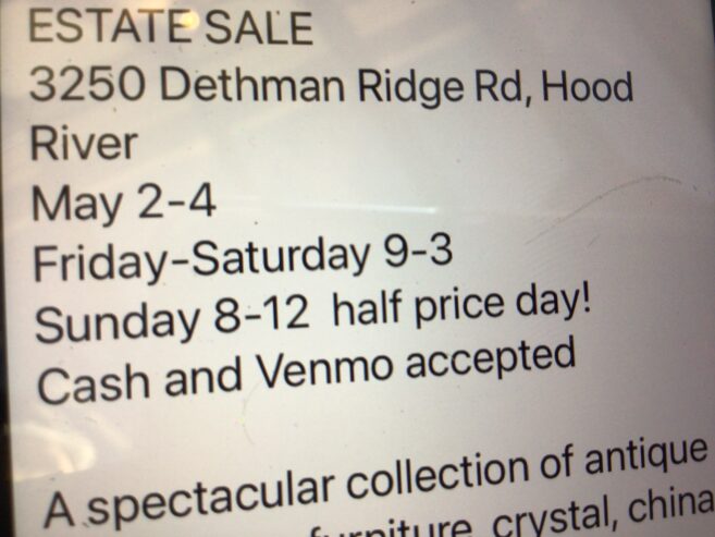 Estate sale today