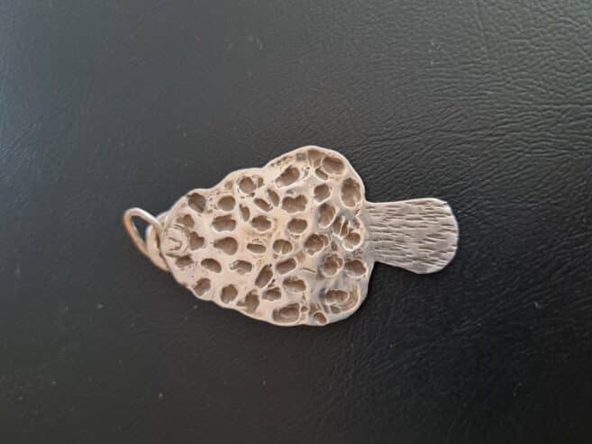 Sterling Silver morel pendant