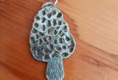 Sterling Silver morel pendant