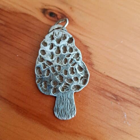 Sterling Silver morel pendant