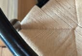 Wood and wicker dining chair at (4)