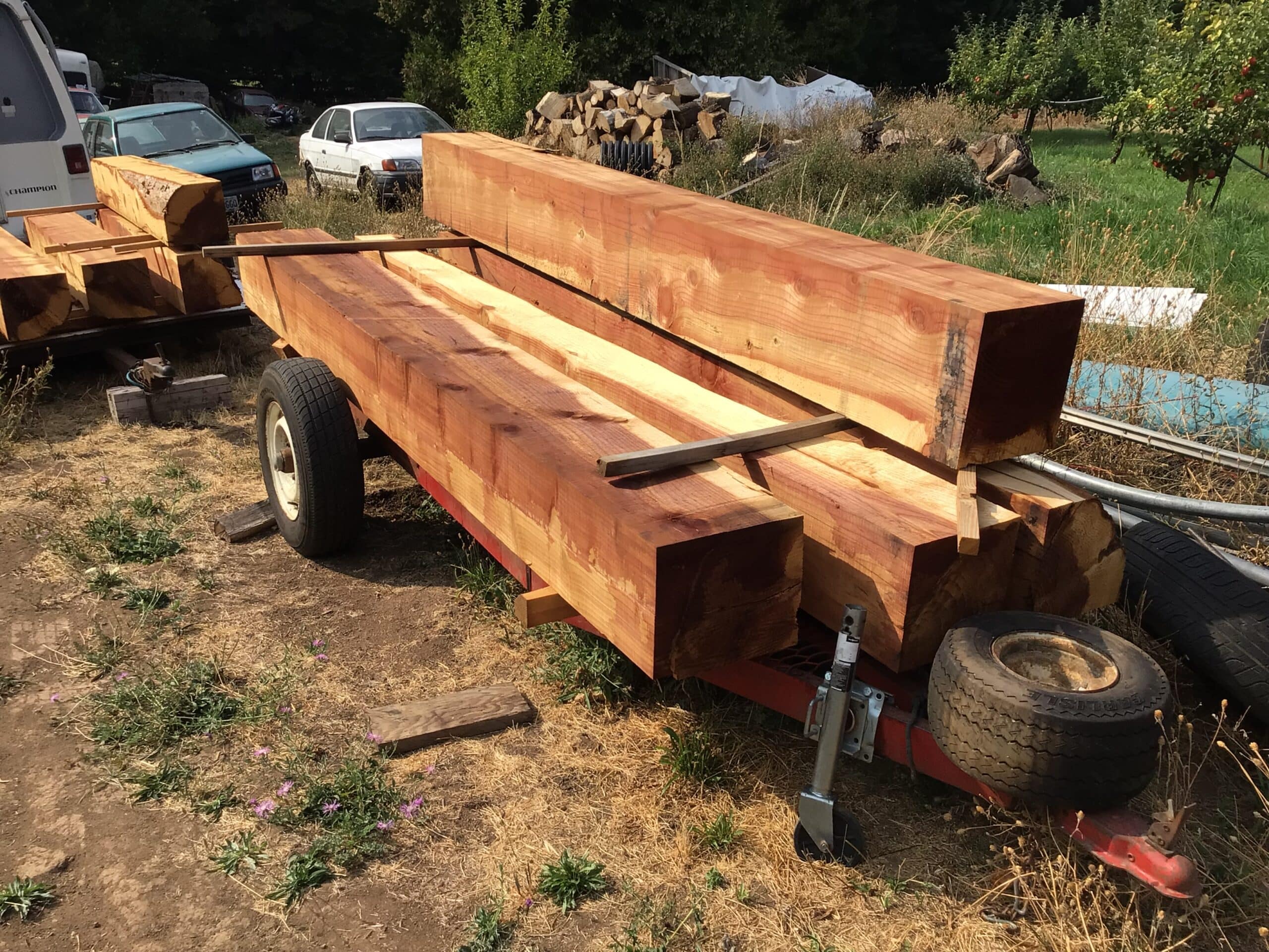 Redwood beams