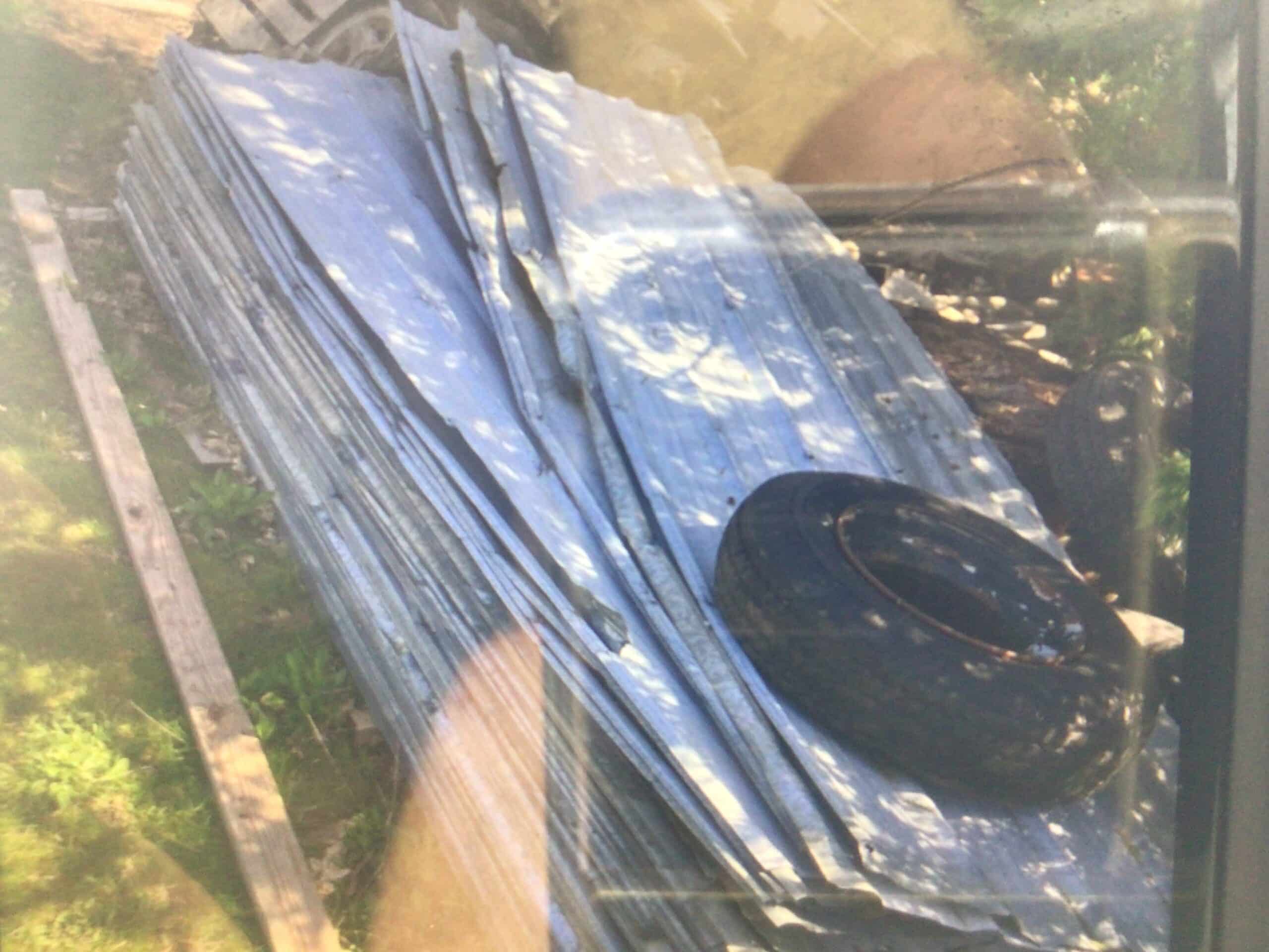 Beat up metal roofing