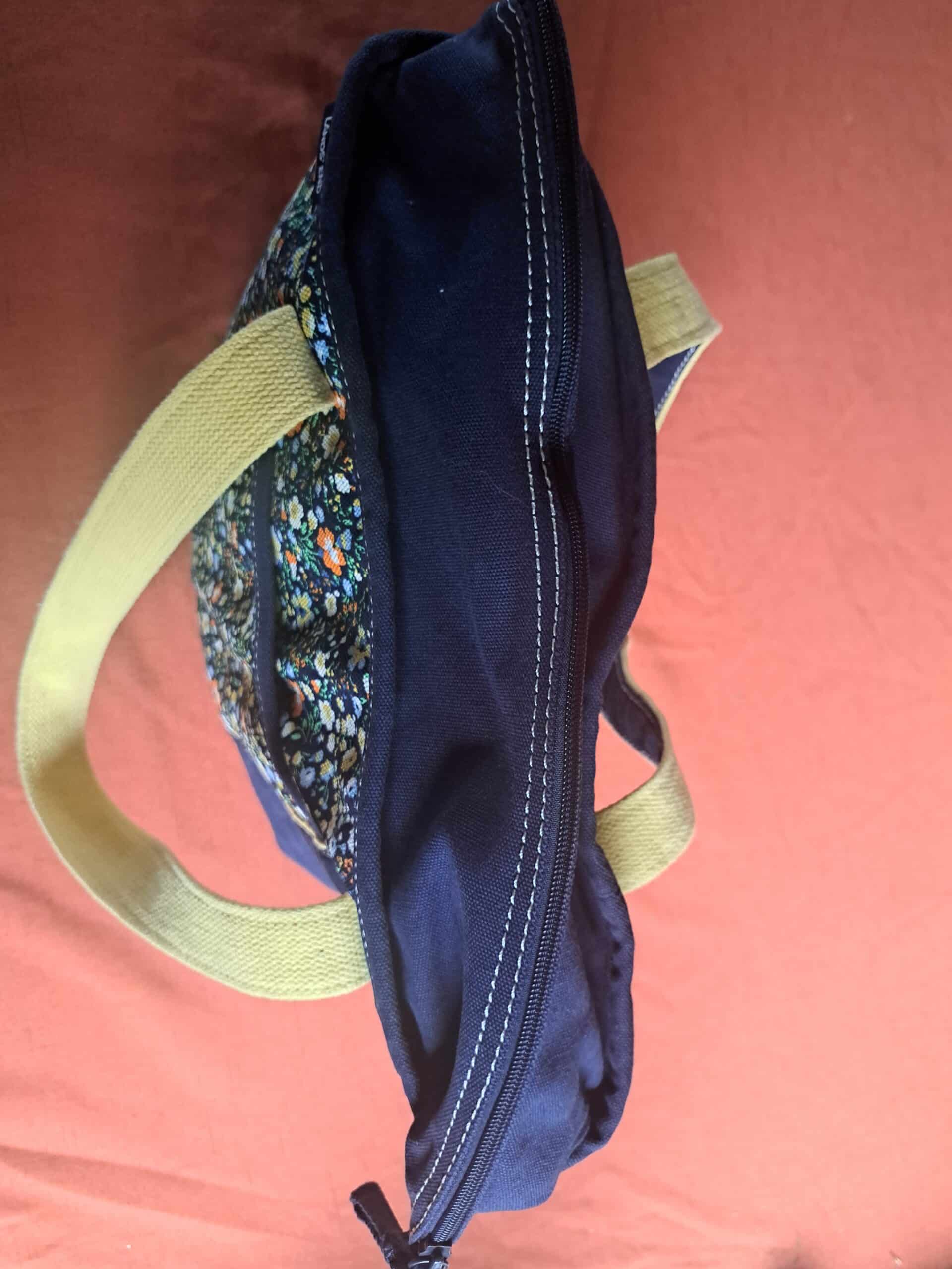 Lands End floral canvas zipper tote