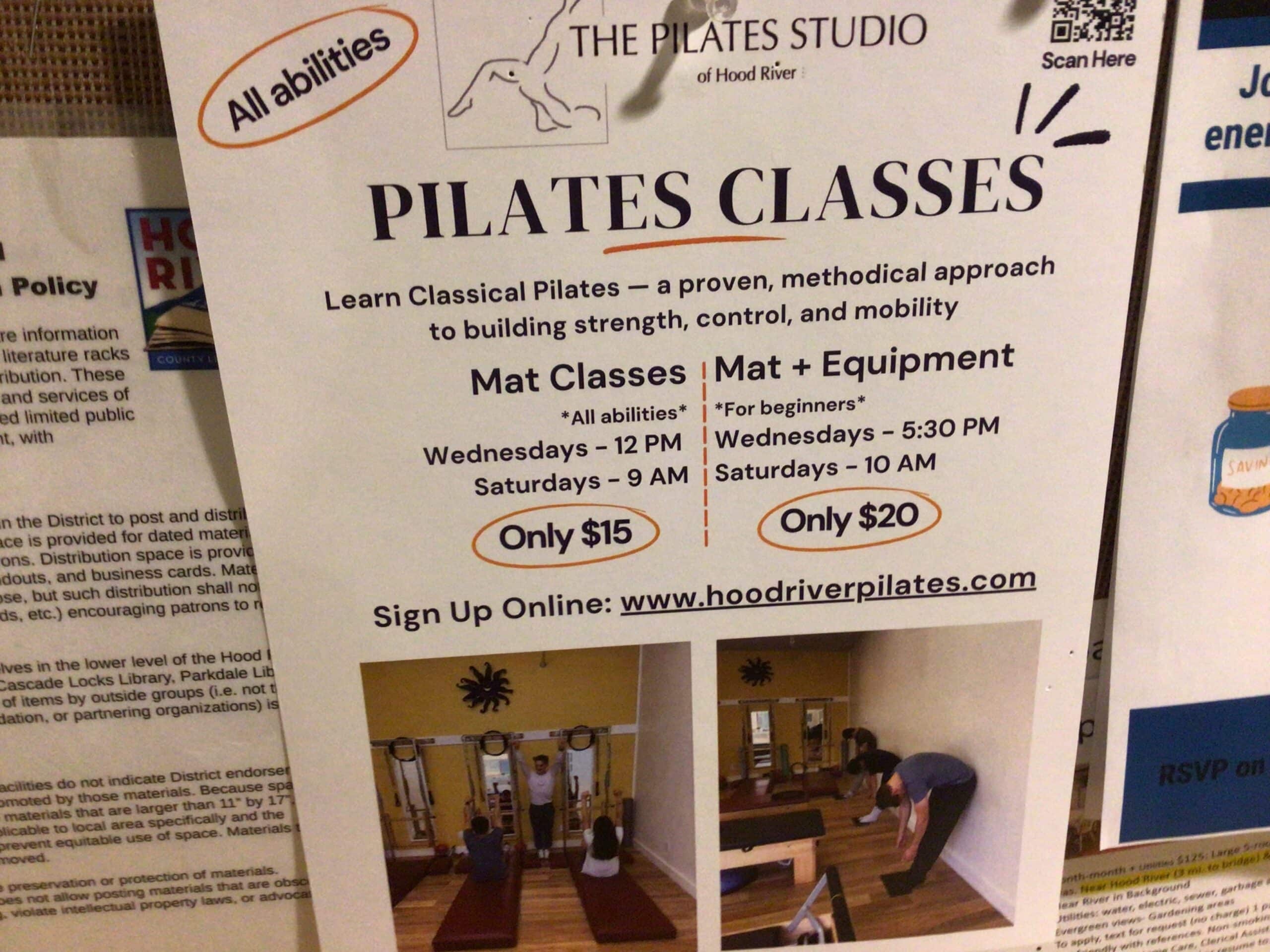 Pilates class Wednesday