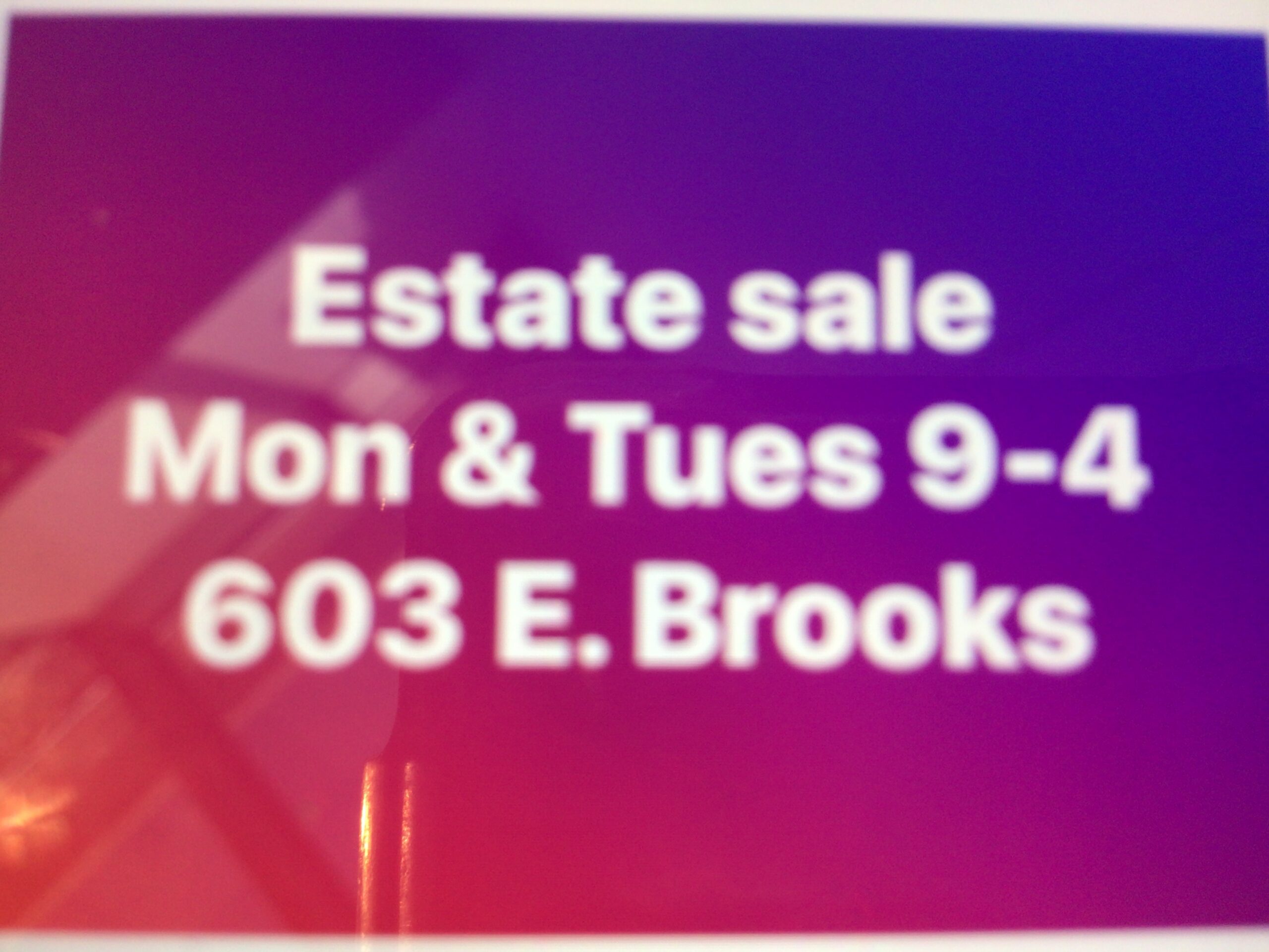 Estate sale today
