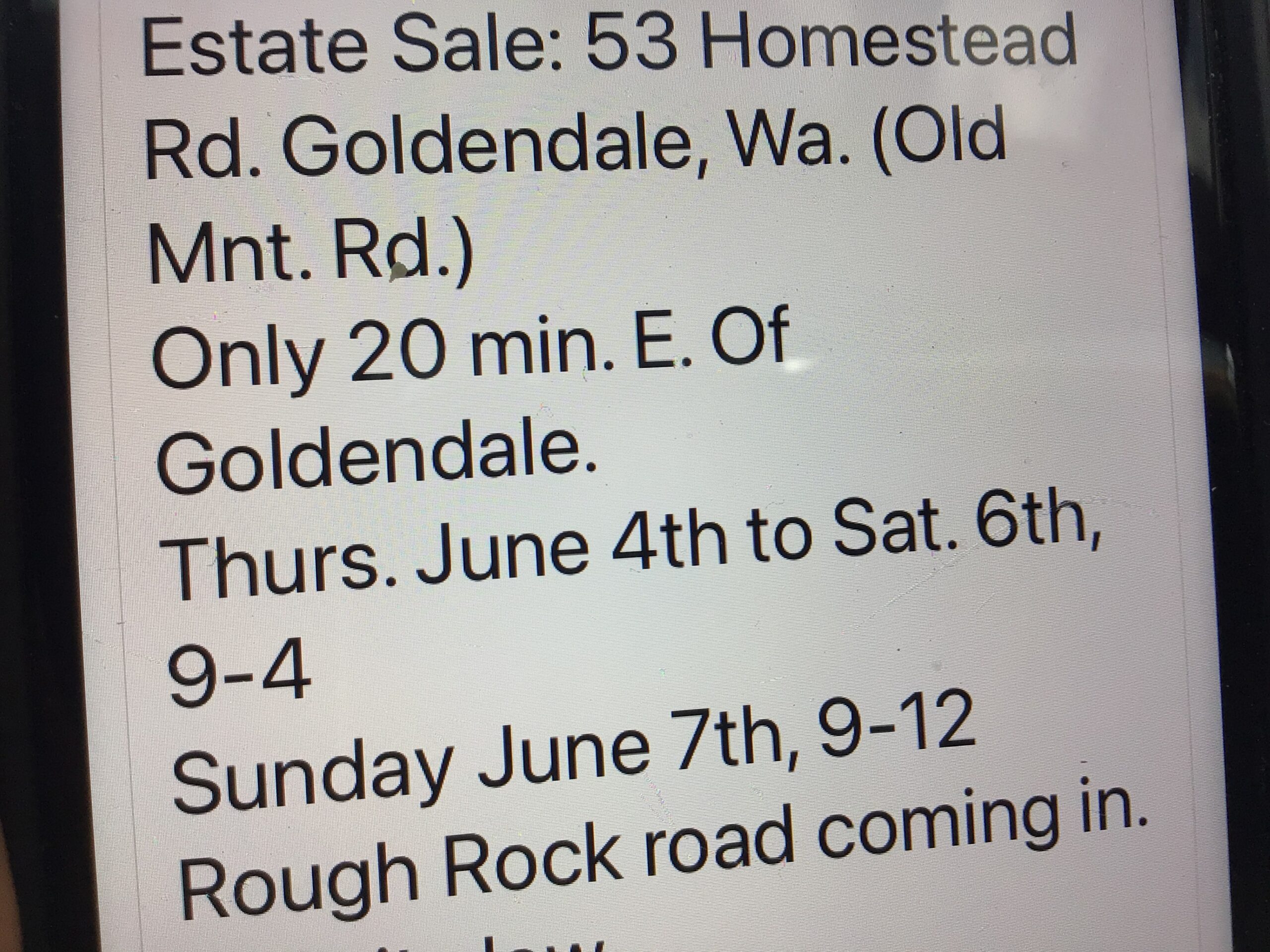 Estate sale today