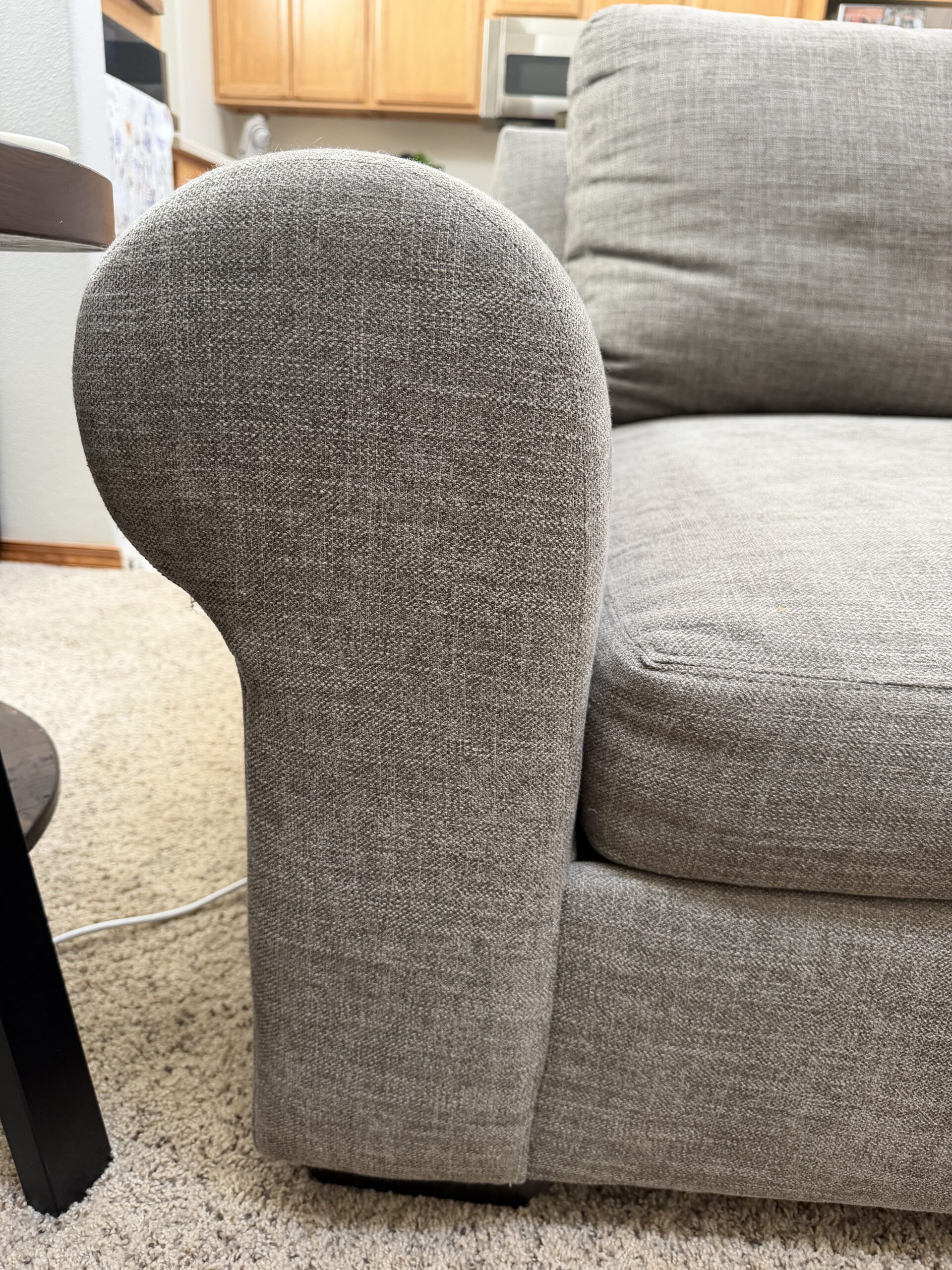 Pottery barn couch, oversized chair and ottoman