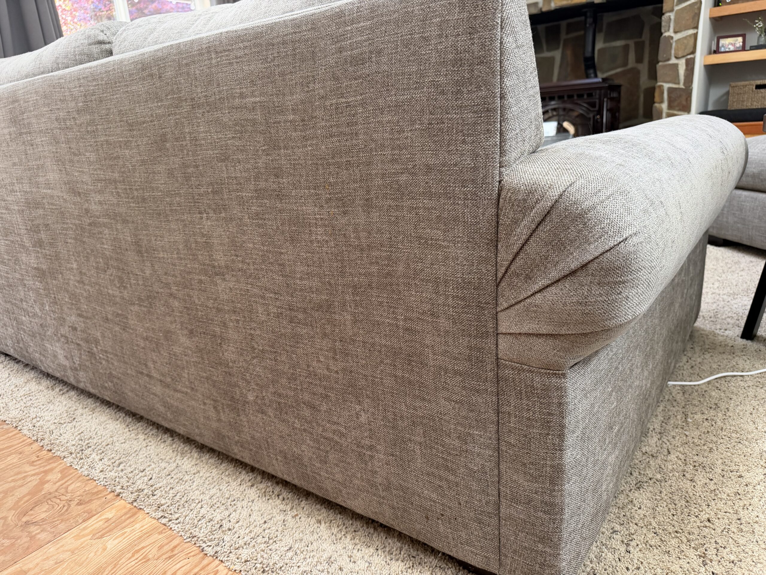 Pottery barn couch, oversized chair and ottoman