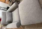 Pottery barn couch, oversized chair and ottoman