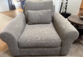 Pottery barn couch, oversized chair and ottoman
