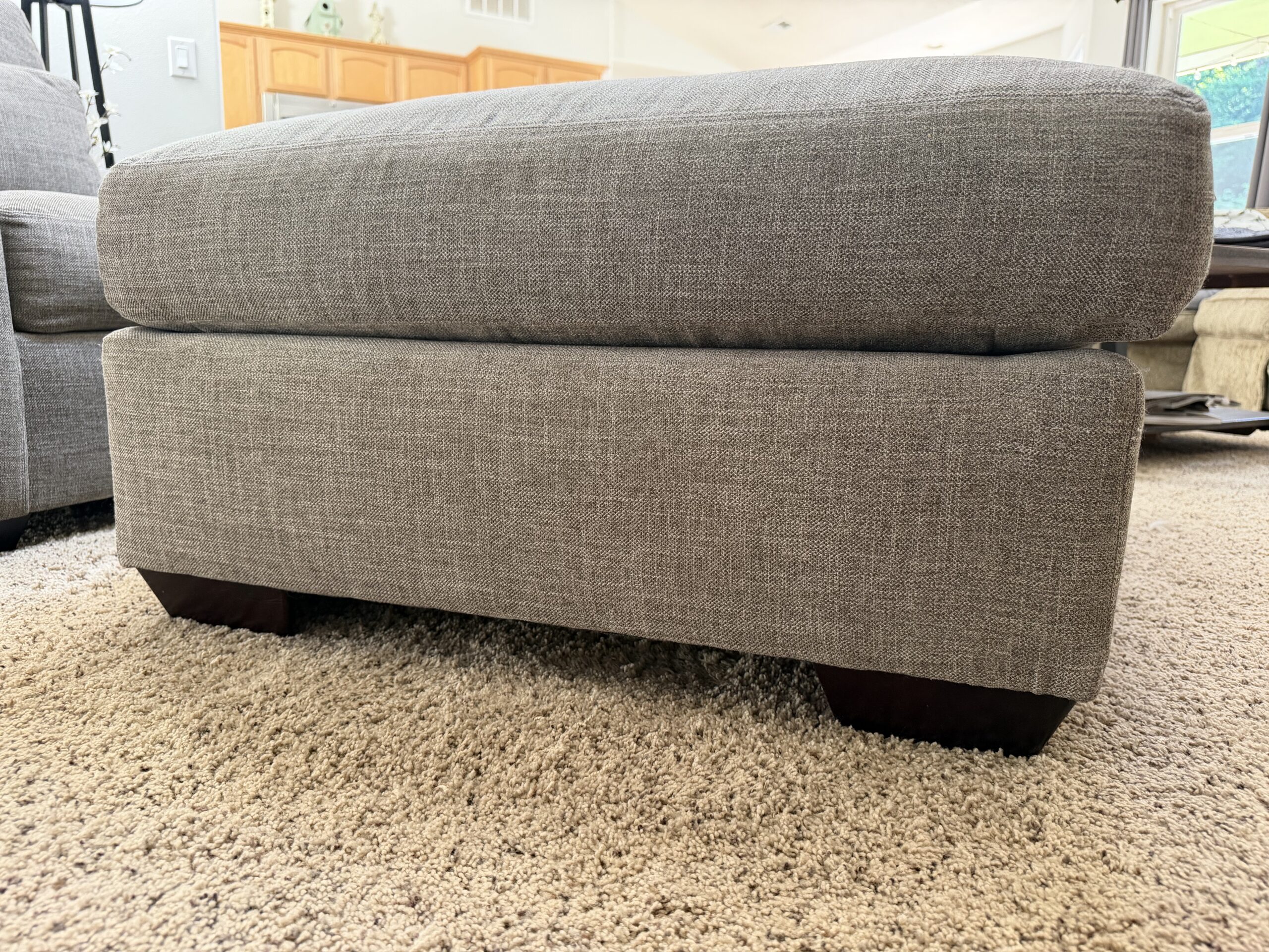 Pottery barn couch, oversized chair and ottoman