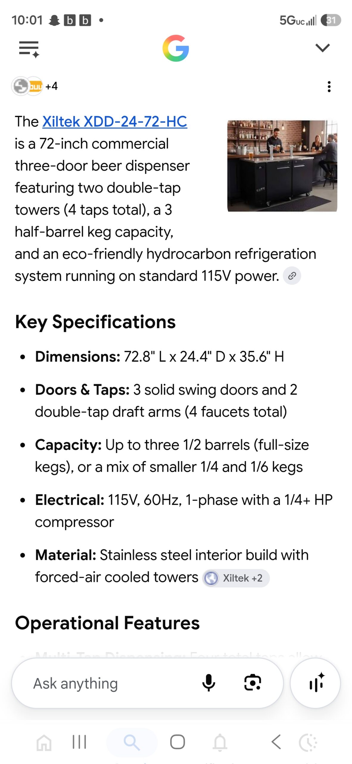 4 Tap Kegerator