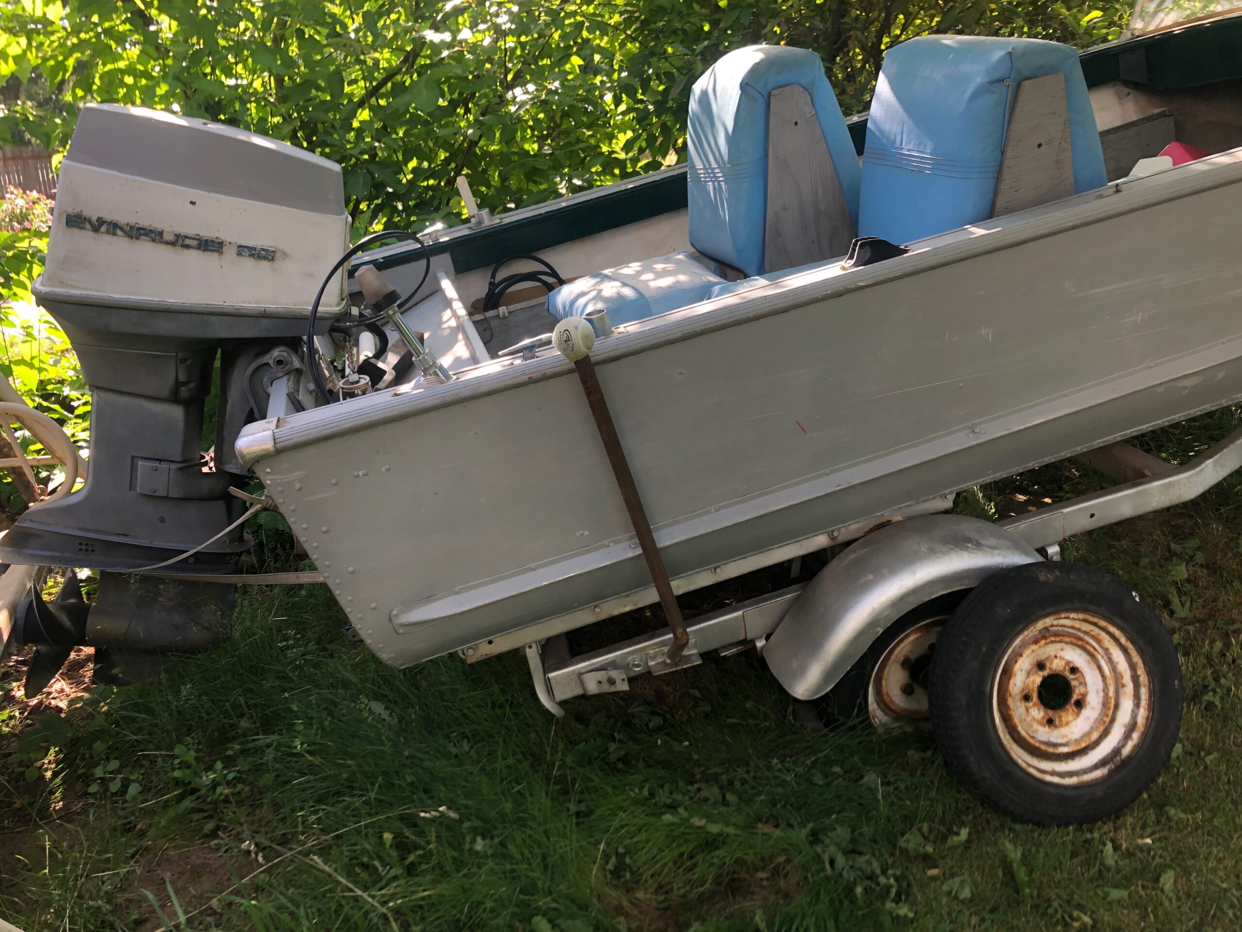Auminum boat, motor and trailer