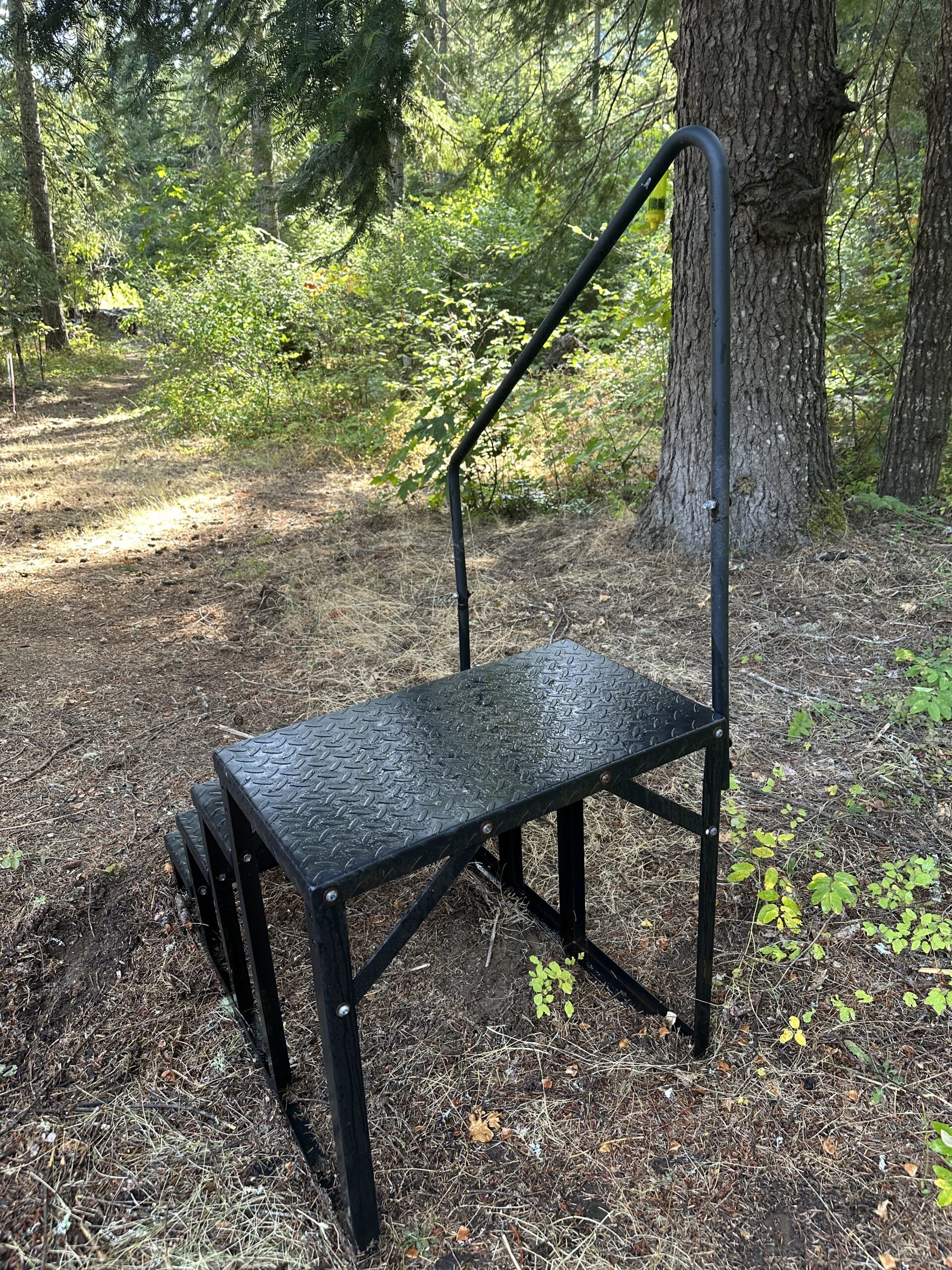 Hot tub, sauna, motor home metal stairs