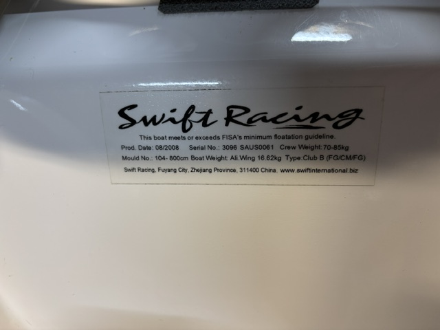 2008 swift mould rowing shell for sale