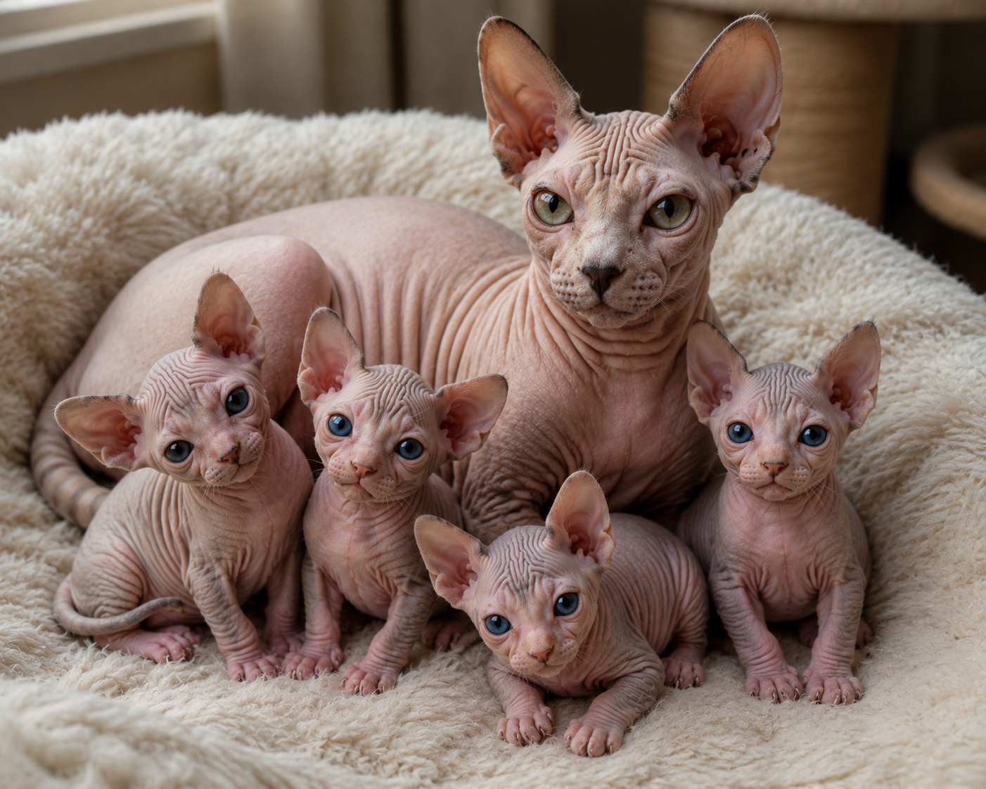 Beautiful Wrinkly Sphynx Babies